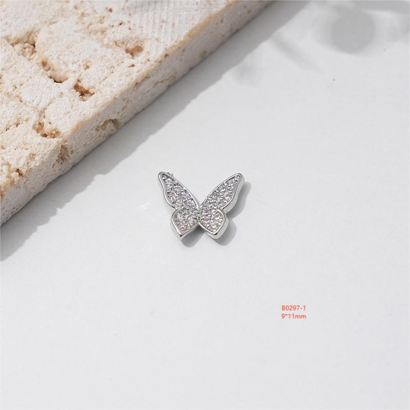 LZ16 Luxus Metall Schmetterling Zirkon Nagel Schmuck
