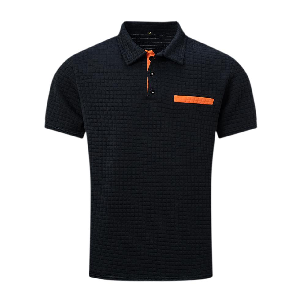Plus Size Summer New POLO Shirt Button Jacquard Plaid Men's Sports Polo Shirt Large Size Polo Shirt