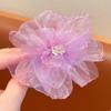 New Sweet Mesh Flower Hair Clip Women Girls Side Section Bangs Hairpin Seaside Vacation Photo Hair Accessories