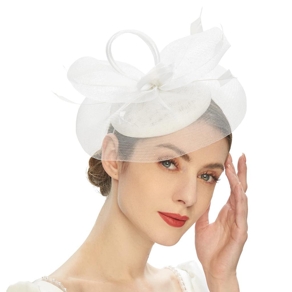 Elegant Fascinator Hat Headbands Funny Girl Hat Headgear Lovely Hairpiece for Wedding Party