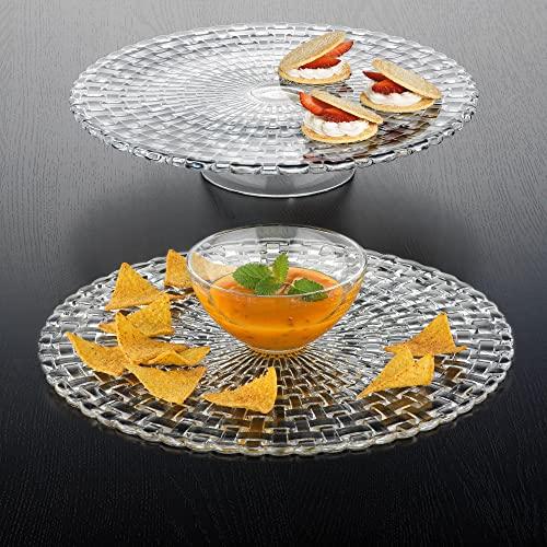 Nachtmann Clear 32cm Cake Stand with Bossa Nova Cake Plate/Chip and Dip 77809