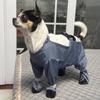 Dog Snowsuit with Attached Boots Non-Slip Puppies Suspender Booties Waterproof Dog Snow Suit