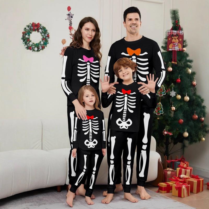 Christmas Family Matching Pajamas Set Santa Letter Print Homewear Parents Kids Pets