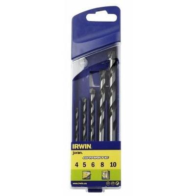 Irwin Granite Concrete Drill Set 5 Pcs 4, 5, 6, 8, 10 Mm