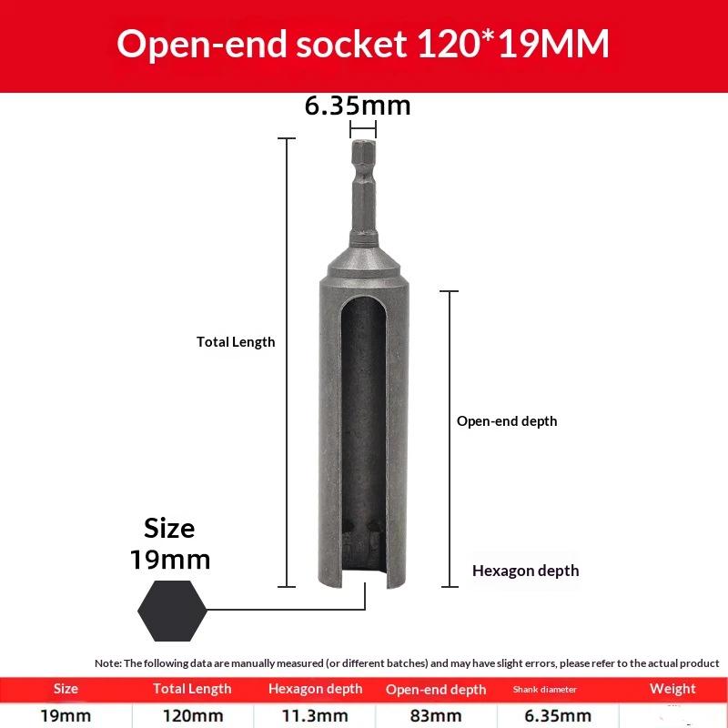 8-19Mm Extended Opening Sleeve Electric Screwdriver Socket Head Hexagon Shank Slotted Drill Bit Socket Wrench Tools