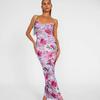 European and American Style Sexy Suspender Dress Printed Tight Strap Sleeveless Back Skirt Cover Head Middle Waist Irregular