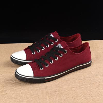 Men's Flat Canvas Shoes Outdoor Casual Lace Up Walking Shoes Student Sneakers