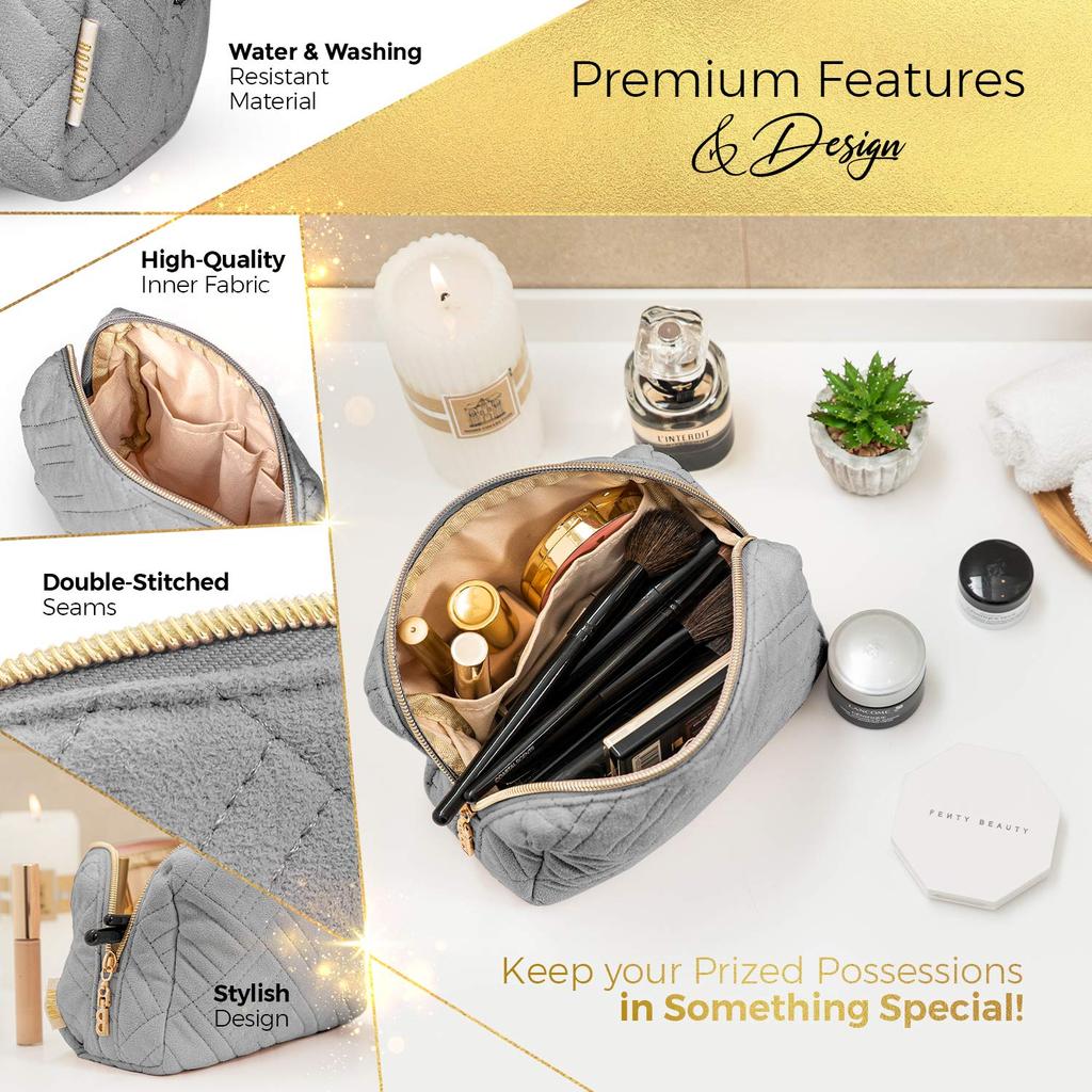 Small Makeup Travel Cosmetic Pouch for Women and Zippered Toiletry Organizer for Cute Mini Case for Accessories and Brushes [BOACAY] Bag, Kids, Purse,