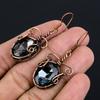 Indicolite & Tourmaline Topaz Earrings Gemstone Jewelry, 999 Copper Wire Wrapped Earrings, Handmade Beautiful Jewelry Earrings