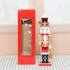 Fascinating 35Cm Gingerbreads Nutcrackers Statue Handcrafted Wooden Christmas Ornament Great For Festival Ambiances