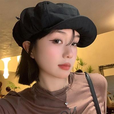 Vintage Japanese Beret Hat For Women Spring Summer Cotton Hemp Oversize Octagonal Hats Female Girl Soft Brim Newsboy Caps