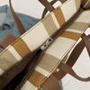 Canvas Bag Large Capacity Shoulder Bag for Female Striped Tote Bag