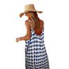 Bohemian Ruffle Edge Spaghetti Strap V-Neck Long Dress