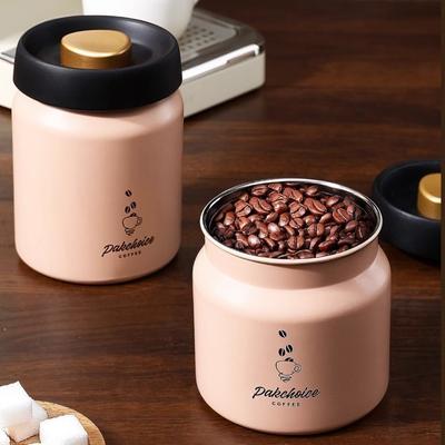 Stainless Steel Vacuum Coffee Container Moisture-Proof Keep Fresh Food Storage Jar Rust-proof Thickened Coffee Bean Storage