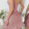 New Summer Ribbed Jacquard Nightgown for Women Lace Trim Slim-Fit Sleepwear Sexy Elegant Pajama Dress