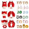 New Double Sided Design U-shaped Travel Pillow Car Air Flight Office Neck Pillow Short Plush Cover Headrest Soft Nursing Cushion