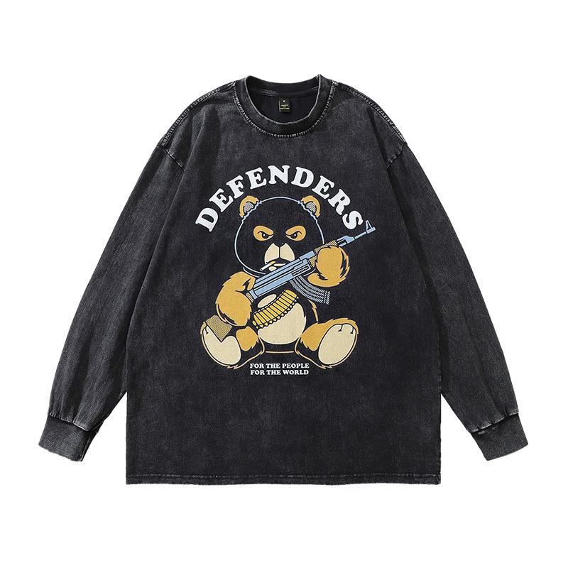 American Trendy Brand Punk Cartoon Print Spice Girl Long-Sleeved T-Shirt Men And Women Oversized High Street Tee