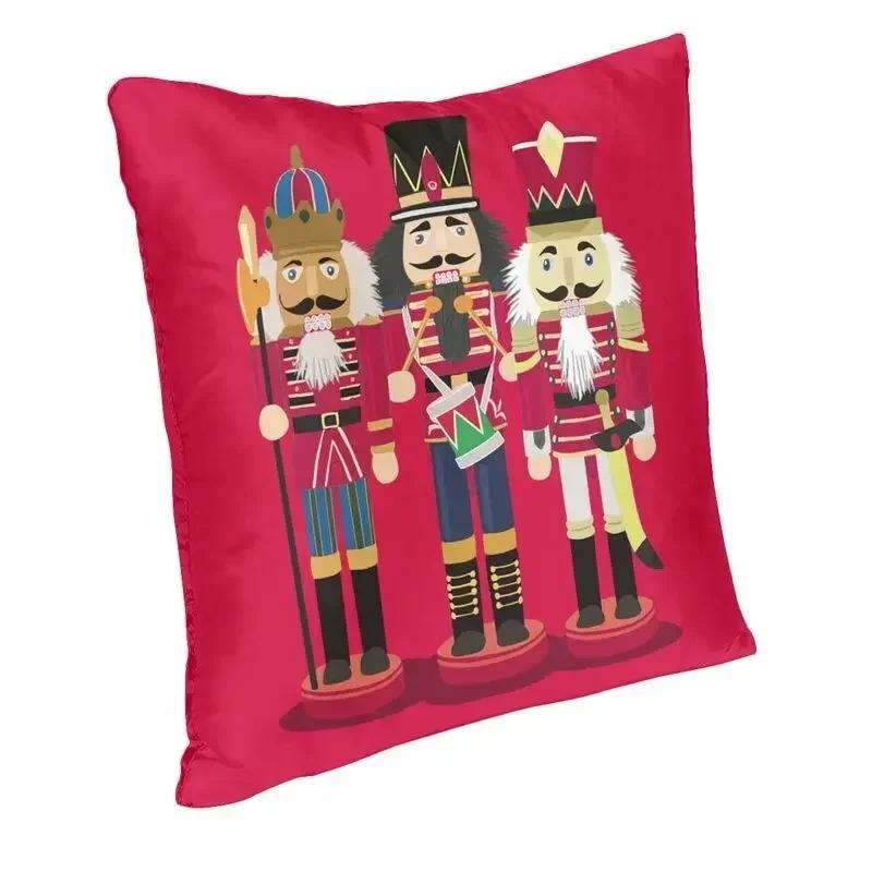 Nutcracker Soldier Toy Christmas Gift Cushion Cover Sofa Home Decorative Square Pillow Case 45X45Cm