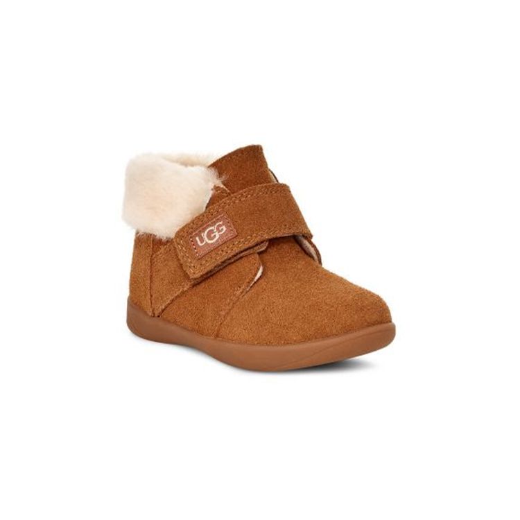 UGG Toddler Classic Mini Chestnut Suede Wool Lined Ankle Boots 1106229T-CHE