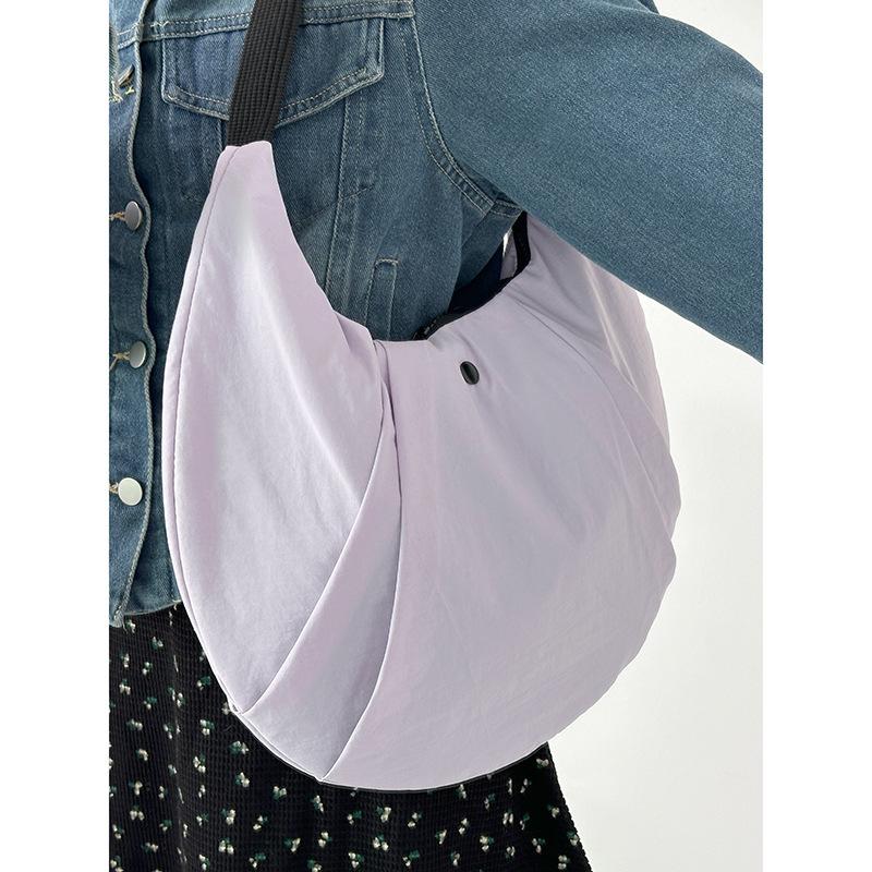 

Большая вместимость Йога одно плечо Спорт Фитнес Универсальная повседневная женская сумка для пельменей Сумка для поездок на работу Сумка в форме полумесяца Портативная сумка подмышкой фиолетовый