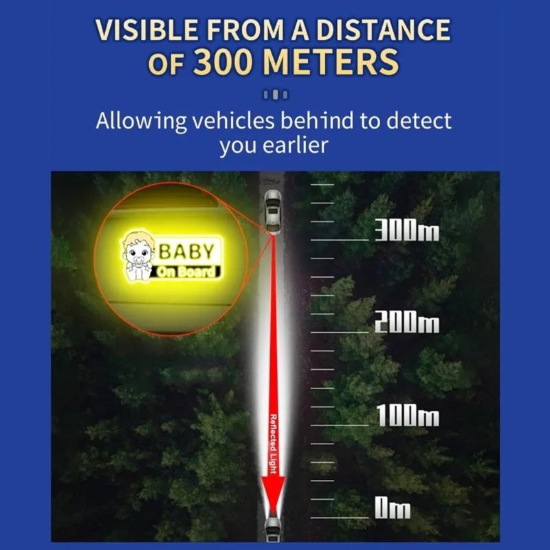 Child Car Reflective Warning Decal With Adhesive For Vehicle Bumper