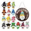 Festive Wooden Door Decoration 1 Set Interchangeable Welcome Sign with Seasonal Hat Accessories Gnome Hats Highland Cow Hanging Front Home