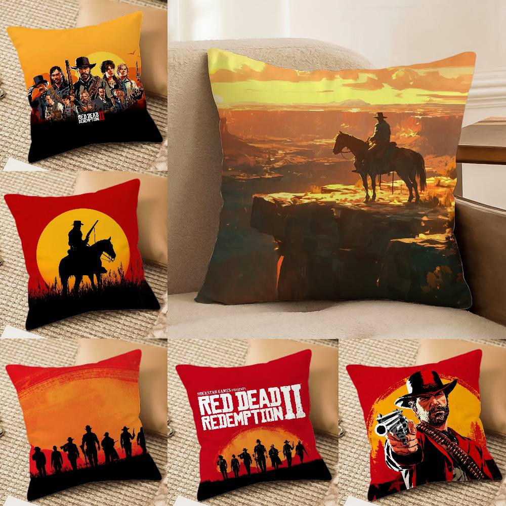 World Famous Game Red Dead Redemption-Pop Pillow Case Comfort Sofa Bed Silky Elegant Invisible Zipper Decorative Cushion Cover