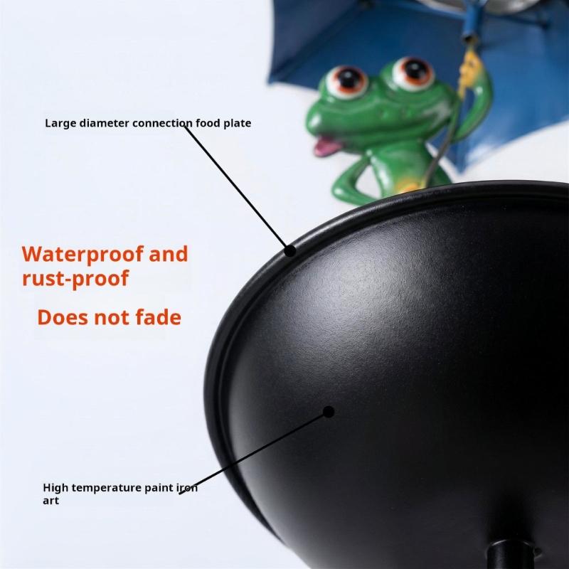 Lovely Solars Frogs Ornament With Feeding Tray Ground Spikes Light Lovely Solars Frogs Bird Feeders For Backyard