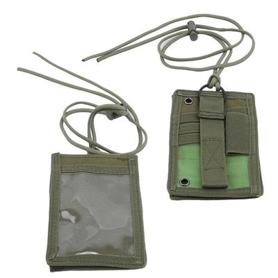 NEW Tactical MOLLE ID Card Holder Hook Loop Patch Tour Guide Badge Holders Outdoor Travel Pouch Pen Purse and Nylon Lanyard