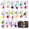16PCS drehbarer Spinnerbait Metalllöffel Spinner Angelköder Hartköder mit Feder Drillingen mit Tasche Spinnerbait Tackle