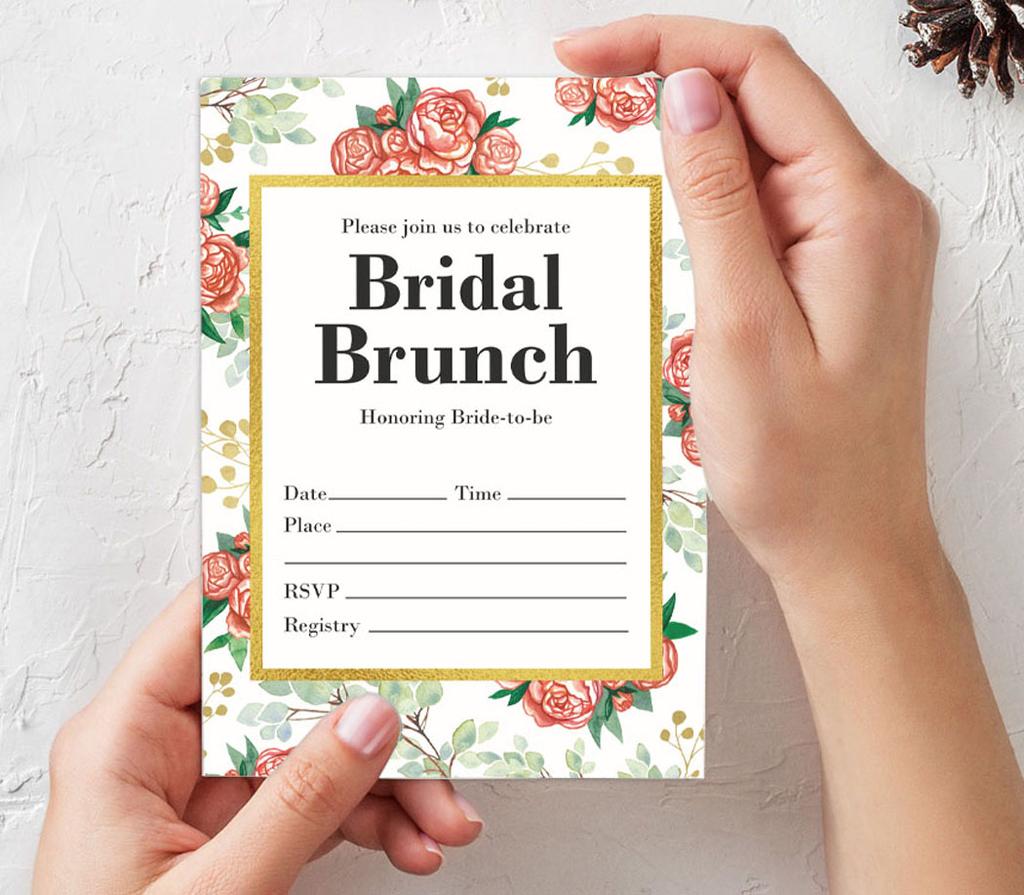 Inkdotpot 30A FloralA Fill-In Stil Braut Dusche Einladungen Hochzeit Blank