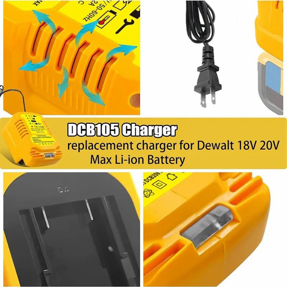100-240V Li-ion Battery Mini Compact Charger for Makita BL1830 for DeWalt DCB200 for Milwaukee for Bosch 18V Lithium Ion Battery