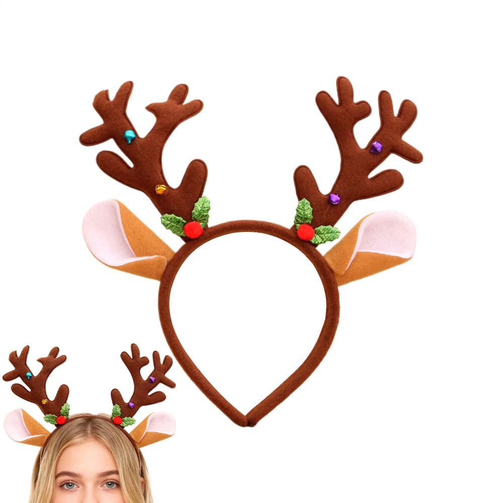 Christmas Headbands Reindeer Hair Accessories Funny Festival Headdress For Girls School Vacation Family Gathering Seasonal