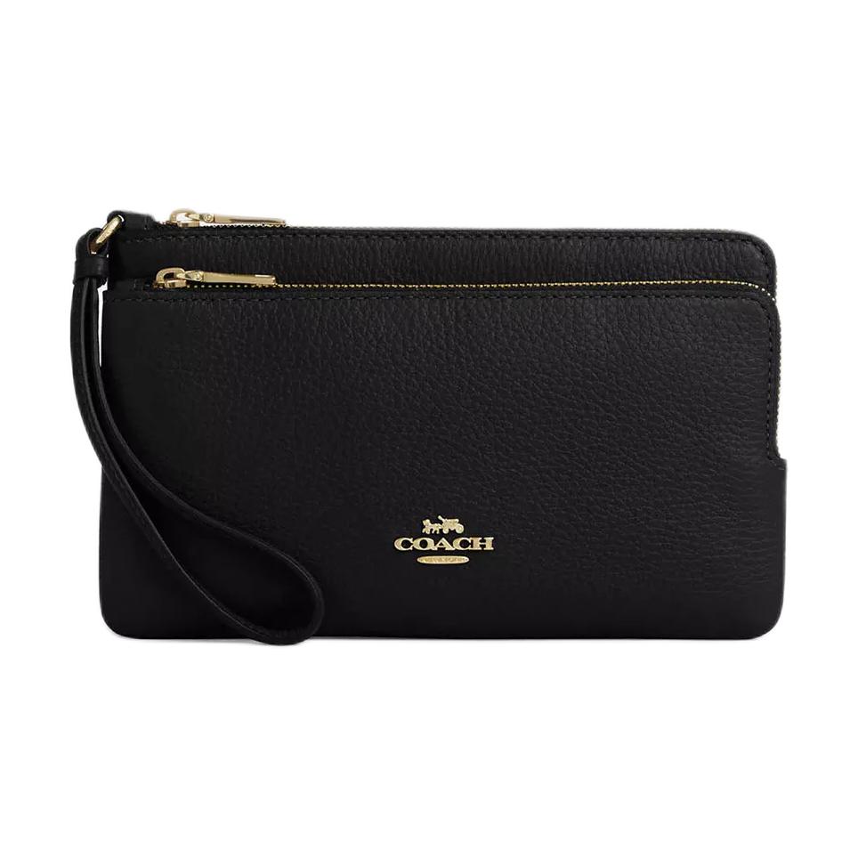 

Coach 20 Letter Logo Zip Wallet Women Wallet Black CU919-IMBLK Black