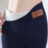 Thickened Fleece-lined Solid Color Lamb Wool Leggings for Women, High Waist, Tight-fitting, Warm Pants, Yoga Pants for Autumn and Winter.