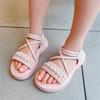 DADAWEN Summer Open Velcro Easy To Put On and Take Comfortable for and 20cm Girls' Sandals, Toe, Closure, Off, Flexible, Walking, School, Outings,