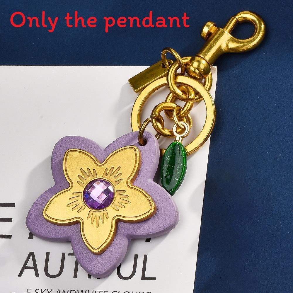 Style Flower Keychain For Handbags And Car Keys With Metal Plating For Gifts