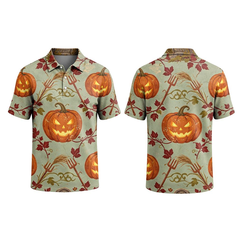 Men's Halloween Printed Short Sleeve T-Shirt for Casual Daily Wear