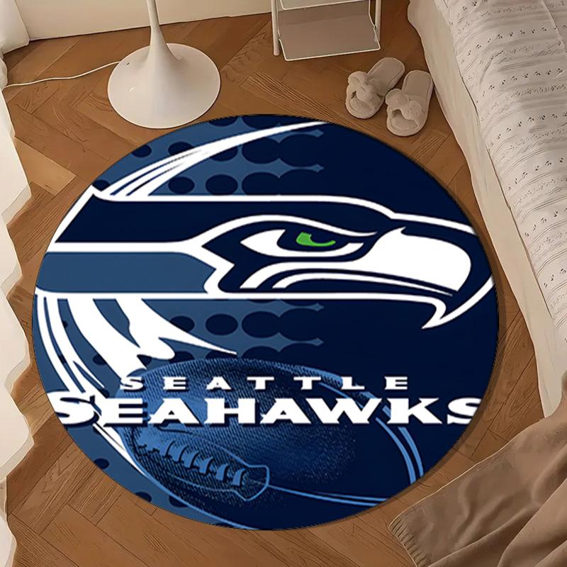 Seattle Seahawks Logo Round mat, Anti-slip Circle Carpet Chair rug For livingroom,Bedroom, doormat home decor Gift Christmas Gifts