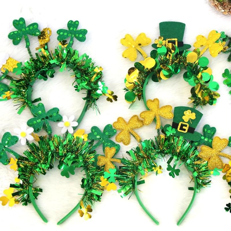 Festival Shamrock Striped Headband for Patrick's Day Ideal for Parties Decorations and Favors Headbands