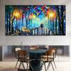 Moderne Bunte Abstrakte Leinwanddrucke Kunst Regnerische Gartenlandschaft Poster Bild Wandkunst Malerei für Wohnzimmer Schlafzimmer