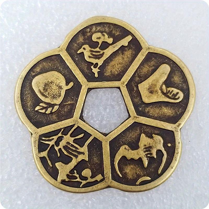 2pcs Feng Shui Coins, 2.16 Inch Brass Chinese Lucky Coins Chinese Dynasty Time Novelty Good Lucky Charms for Health and Wealth