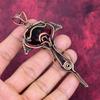Faceted Ammolite Gemstone Pendant Copper Wire Wrapped Jewelry Handmade Pendant