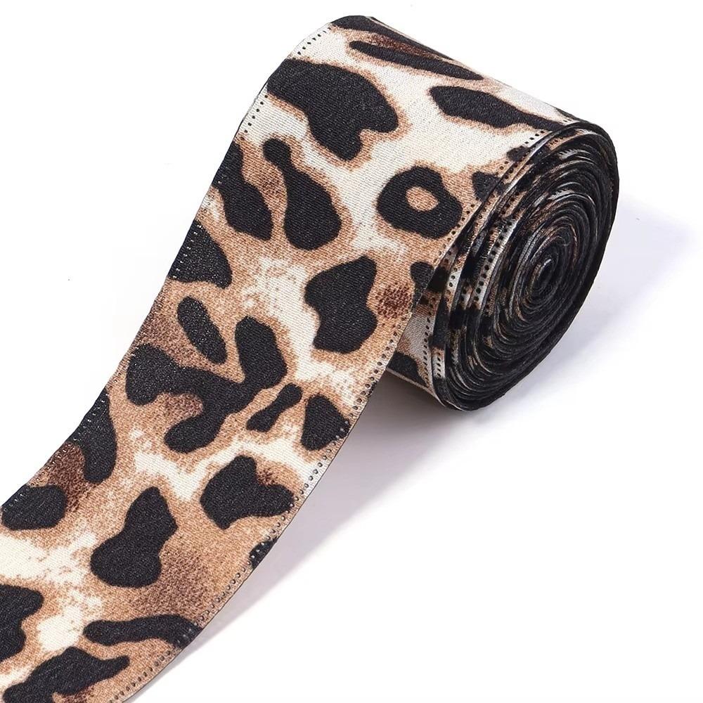 5Yards/Roll Faux Silk Faux Silk Ribbon Leopard Pattern DIY Craft Ribbon  Home Decoration