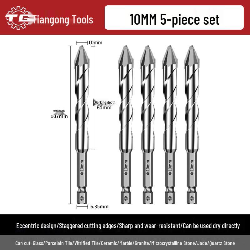 Eccentric Tile Drill Bit for Concrete, Cement, and Ceramic – Super Hard Alloy Triangle Impact.