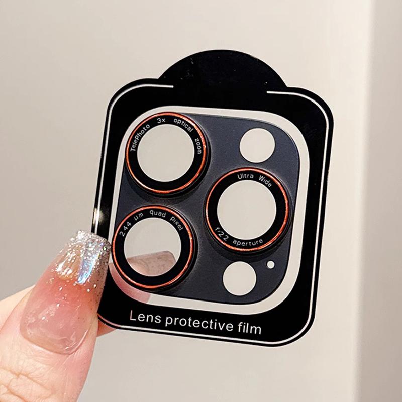 

Защита объектива 3D-камеры для iPhone 16 15 14 Pro Max Plus Полное покрытие AR AF Закаленное стекло Металлическая крышка камеры Защитная пленка 15 Or 15 Plus чёрный