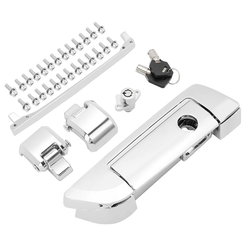 

Мотоцикл Хром Пак Трюм Крышка Защелка Замок Ключ Комплекты Метизов Для Harley Touring Road Glide Electra Glide Road King 2014-up