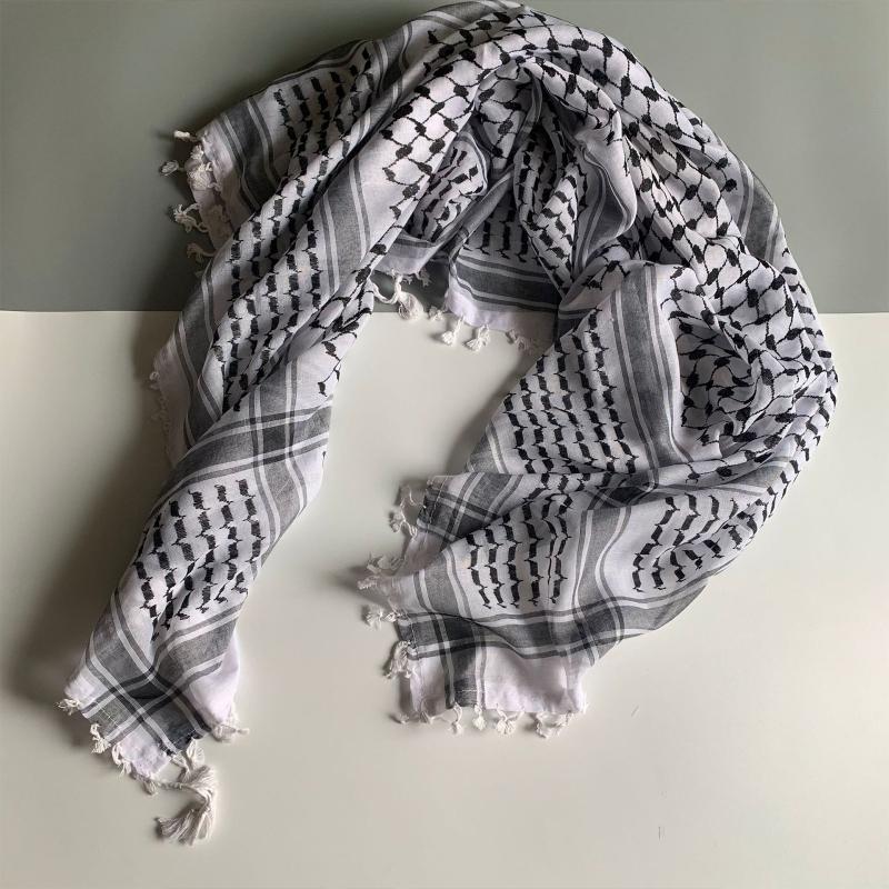Keffiyeh Scarf Shemagh Desert Keffiyeh for Head Neck Scarf Military Shemagh Desert Scarf Arab Wrap Arab Turban Muslim H
