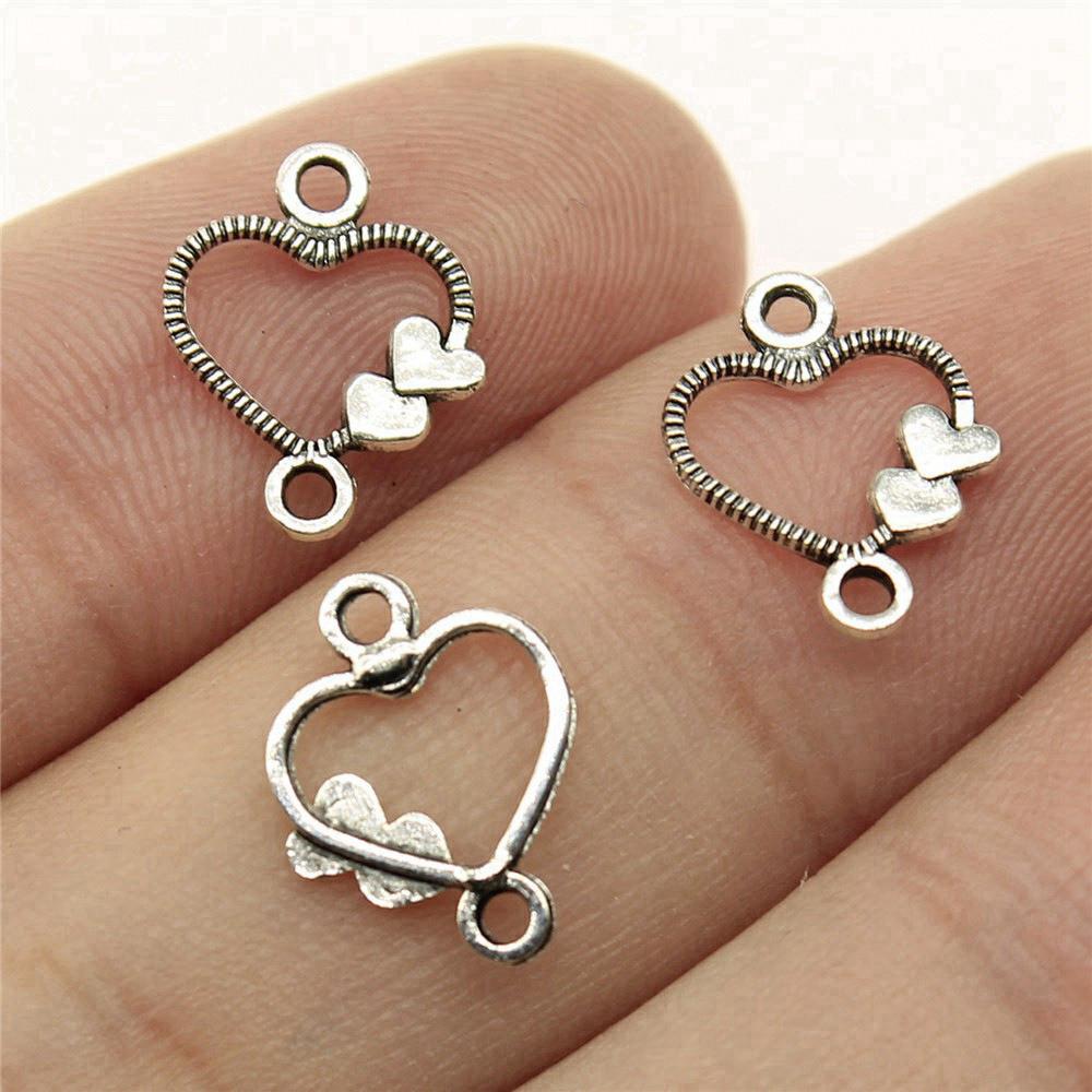 Heart Connectors Love Symbol Antique Bronze Zinc Alloy Jewelry Making DIY Jewelry Making Style Pendant Connectors