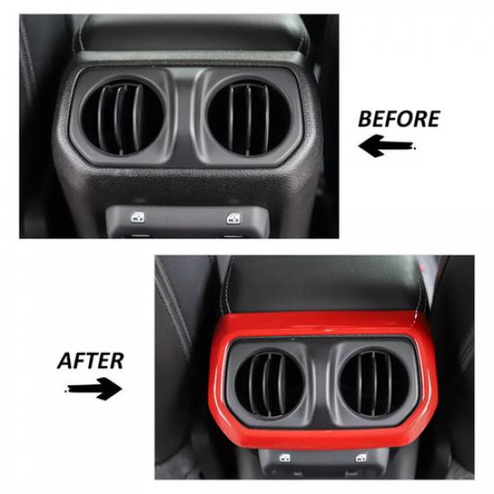For 18-25 Jeep Gladiator JT/JL Red Rear Back Air Vent Outlet AC Trim Cover Frame